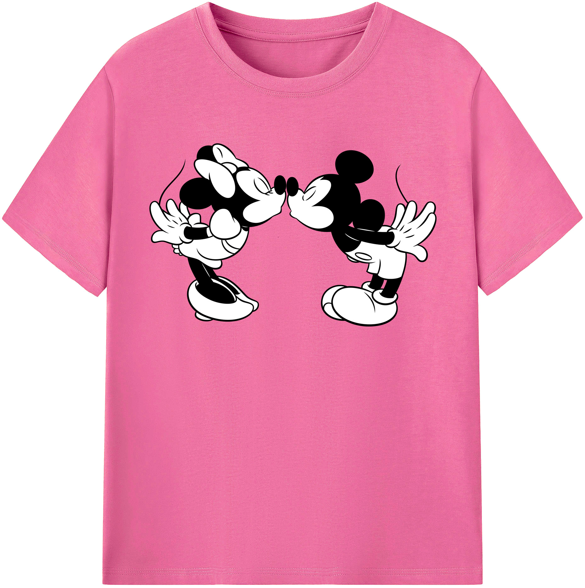 （画像用） ミッキーマウス Mickey Mouse レディースカジュアルプリントTシャツ（綿100％）